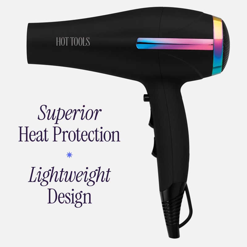 HOT TOOLS Professional Ceramic Rainbow Hair Dryer - Fast Drying Blow Dryer with Quiet Operation and Ion Technology for Long-Lasting and Shinier Hair - 1875 Watts - Image 2